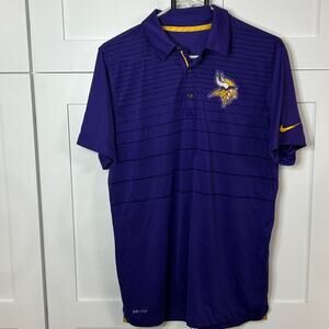 Nike Dri-FIT Minnesota Vikings On Field Polo Shirt Purple NFL Men’s Small - EUC